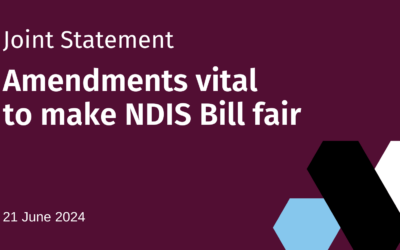 Joint Statement: Amendments Vital to Make NDIS Bill Fair